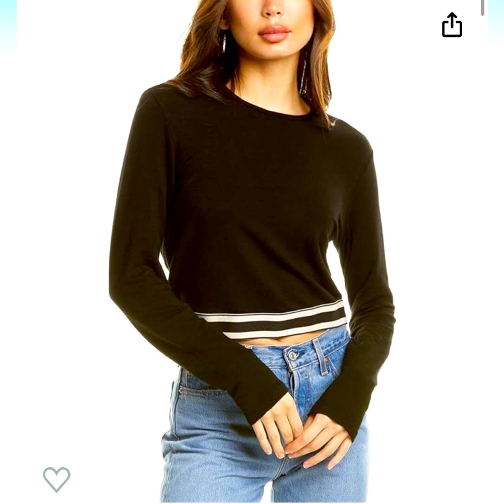 Monrow Stripe Elastic Band Lounge Sweatshirt XS